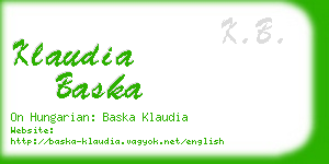 klaudia baska business card